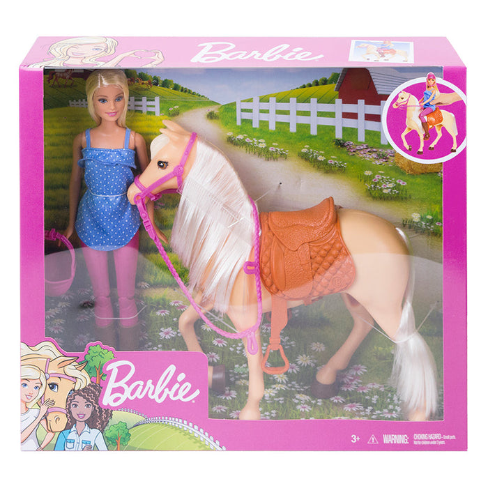 Barbie-Puppe und Pferd