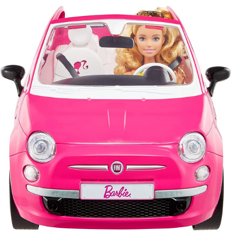 Barbie Fiat 500 mit Puppe - Rosa