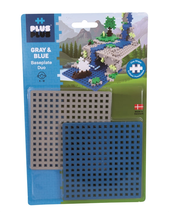 PLUS-PLUS Grundplatte, 2 Stück - Blau grau