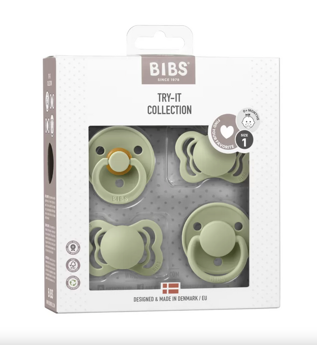 BIBS Try-it Kollektion 4er Pack. - Salbei (Größe 1)