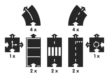 Gummi Autospur, 16 Teile - Schnellstraße