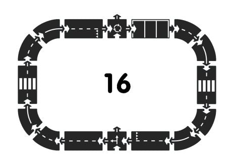 Gummi Autospur, 16 Teile - Schnellstraße