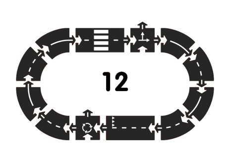 Gummi Autospur, 12 Teile - Ringstraße