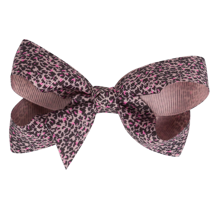 Schleife 8cm, Leopard rosa