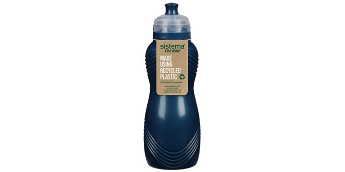 Wasserflasche mit Wellenmuster - Blau (600 ml)