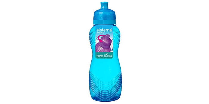 Trinkflasche mit Wellenmuster - Blau (600 ml)