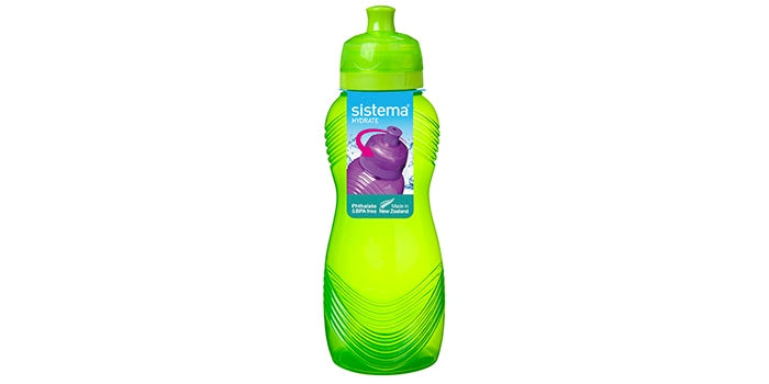 Trinkflasche mit Wellenmuster - Grün (600 ml)