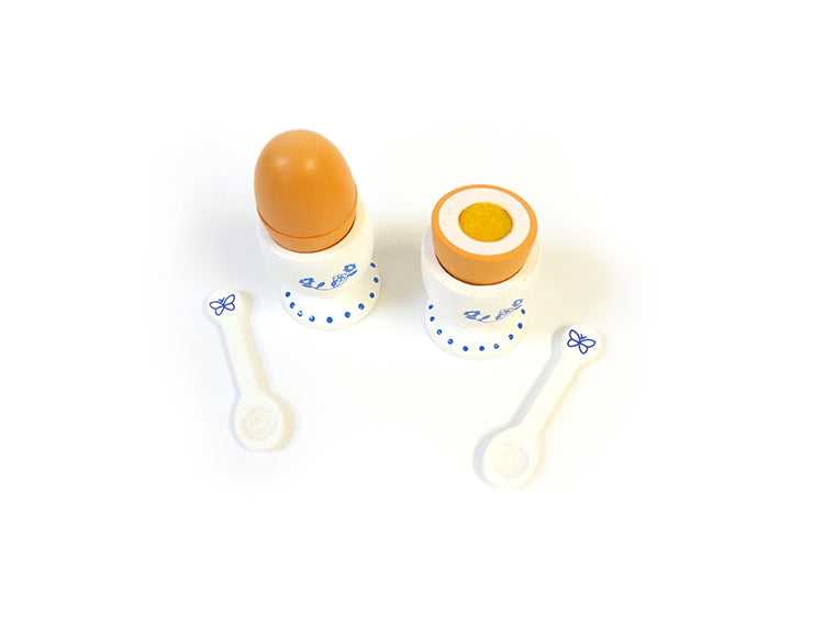 Eierbecher mit Eiern