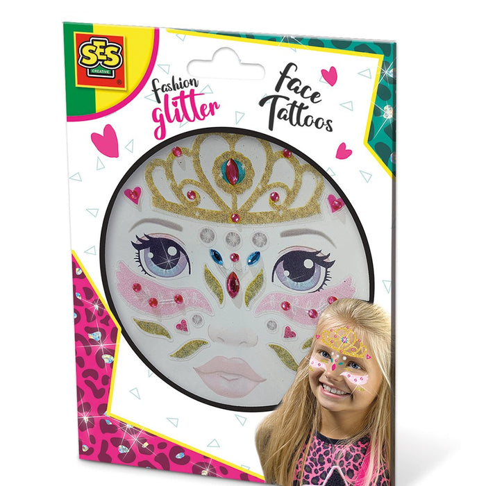 Glitzertattoos für Gesicht, Prinzessin