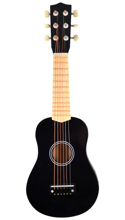 Schwarze Gitarre mit 6 Saiten