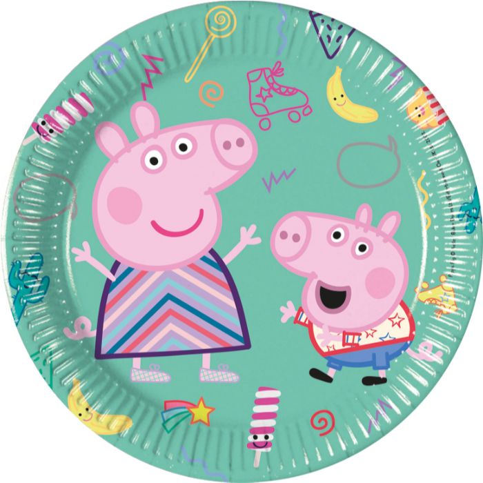 Peppa Pig, Einwegplatte - 8 Stk