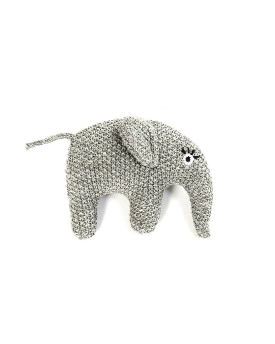 Gestrickte Elefantenrassel - Grau