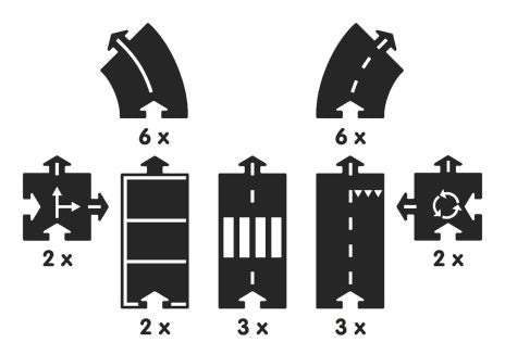 Gummi Autospur, 24 Teile - Autobahn