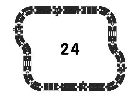 Gummi Autospur, 24 Teile - Autobahn