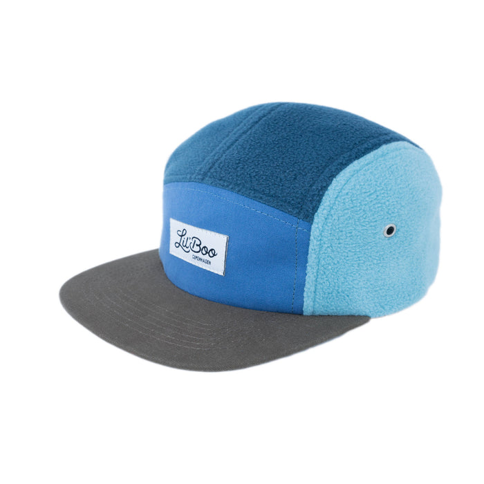 Mütze, Blockfleece 5-Panel - Blau (Größe M, 1,5-3 Jahre)