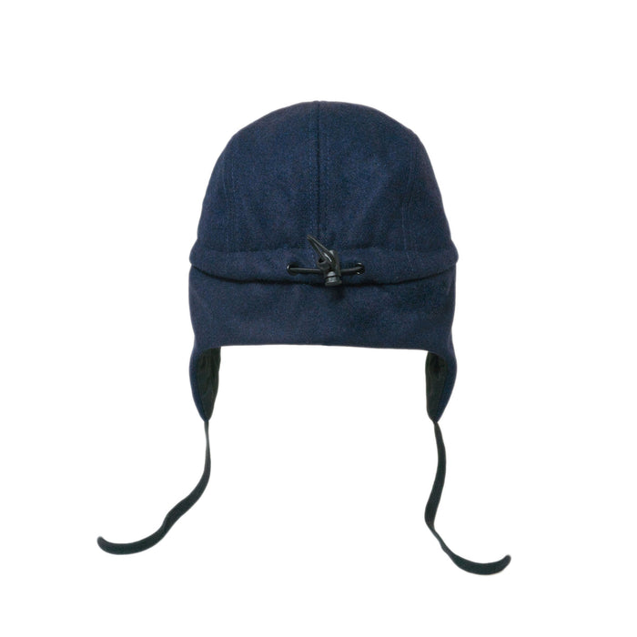 Mütze, Wollblock 5-Panel mit Ohren - Burgund / Grau / Navy (Größe M, 1,5-3 Jahre)