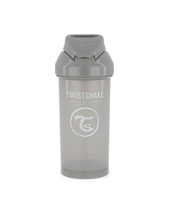 Becher mit Strohhalm - Pastellgrau (360 ml)