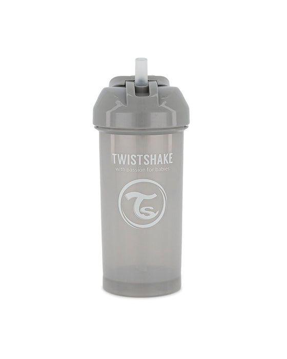 Becher mit Strohhalm - Pastellgrau (360 ml)