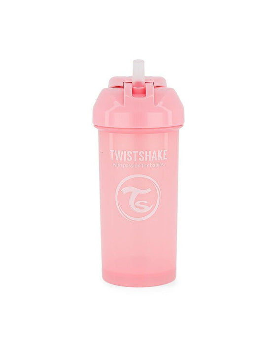 Becher mit Strohhalm - Pastellrosa (360 ml)