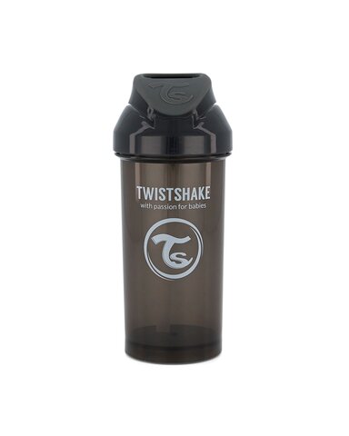 Becher mit Strohhalm - Pastellschwarz (360 ml)