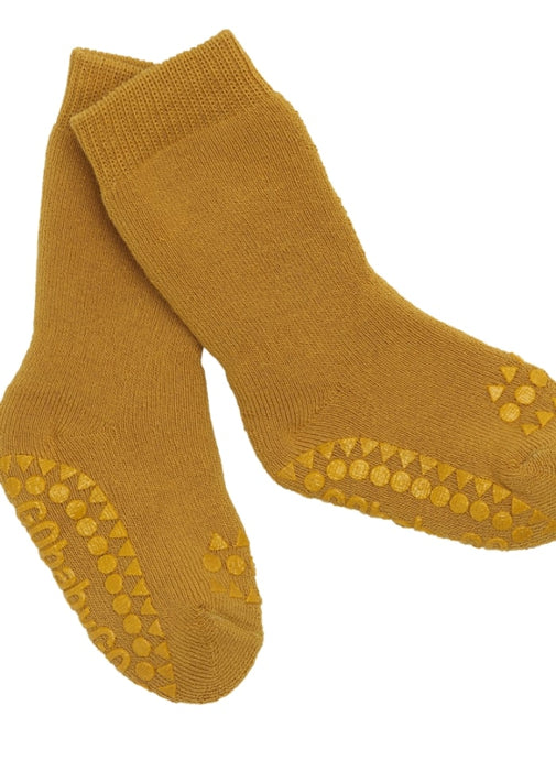 Rutschfeste Socken, Größen 20-22 (1-2 Jahre) - Senf