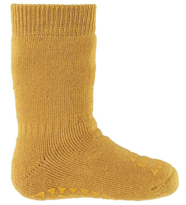 Rutschfeste Socken, Größen 17-19 (6-12 Monate) - Senf