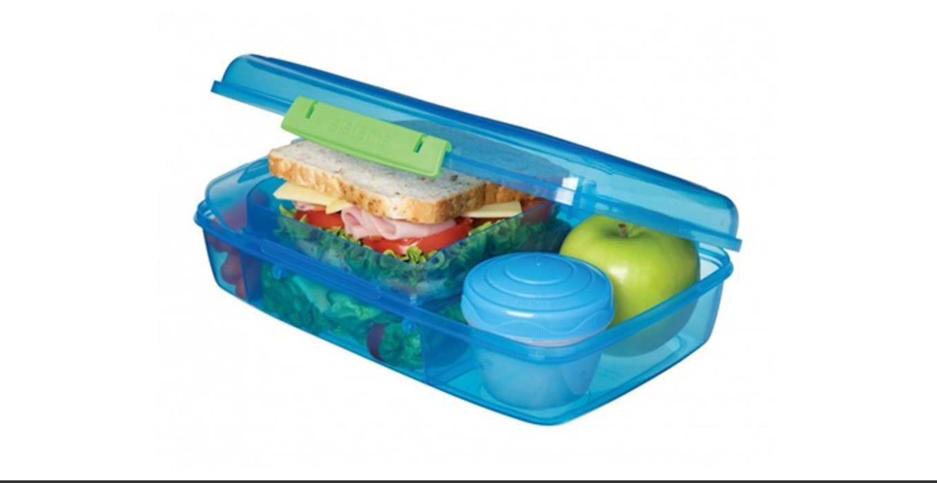 Geteilte Lunchbox inkl. Tasse - Blau