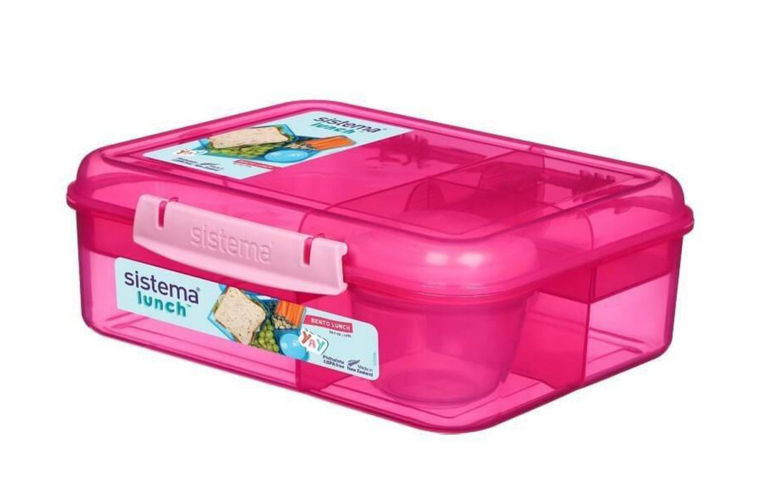 Geteilte Lunchbox inkl. Tasse - Rosa