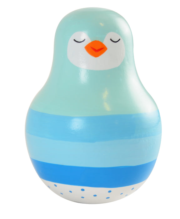 Pinguin taumelt, blau