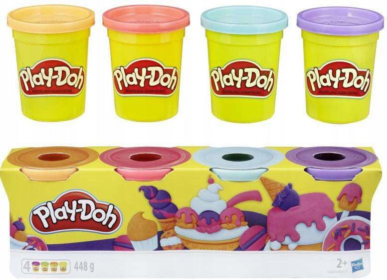 Play-Doh, 4 Eimer - Pastell Mix