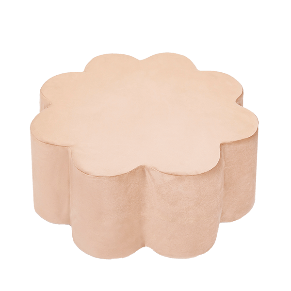 Pouf Blume - gold, Samt (40x30cm)