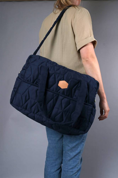 Wickeltasche, quilt dark blue