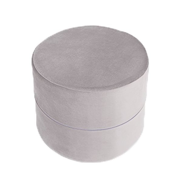 Pouf runden - grau, Samt (40x30cm)