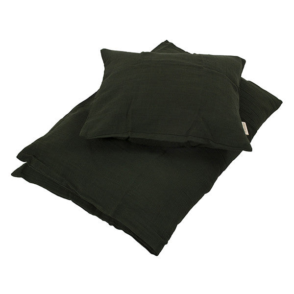 Babybettwäsche Musselin, dark green