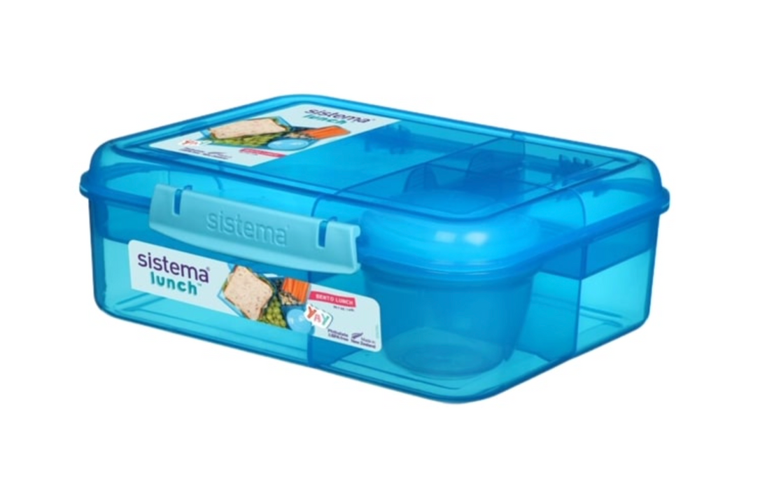 Geteilte Lunchbox inkl. Tasse - Blau