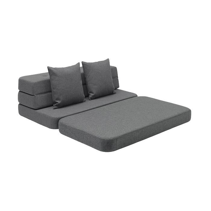 Klappsofa XL, Blau grau w. grau