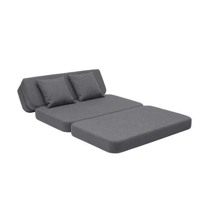 Klappsofa XL, Blau grau w. grau