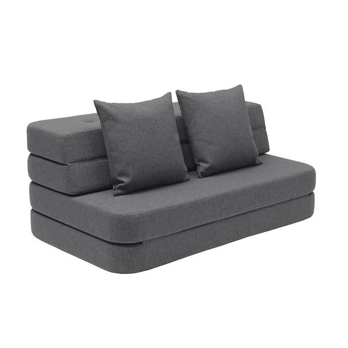 Klappsofa XL, Blau grau w. grau