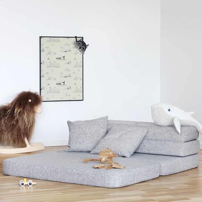 Klappsofa XL, Multi grau w. grau