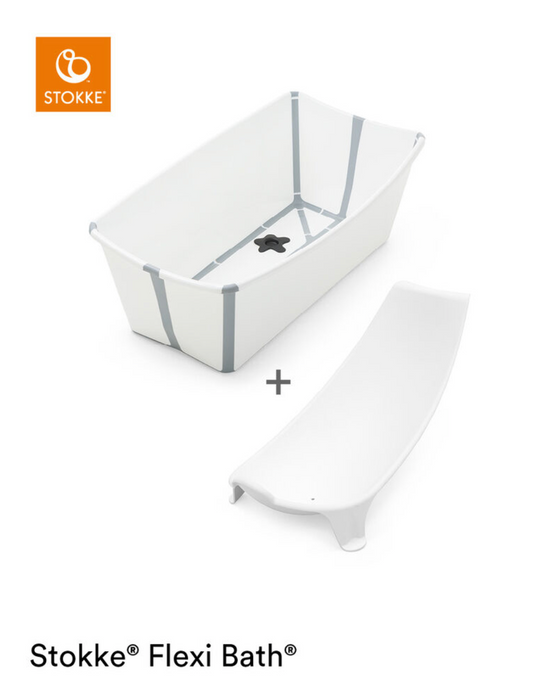 Stokke Flexi Badewanne und Neugeborenenstütze – Weiß