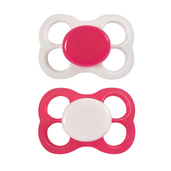  2 Pack Saugen (silikon) 0-6 Monate, Pink / Weiß