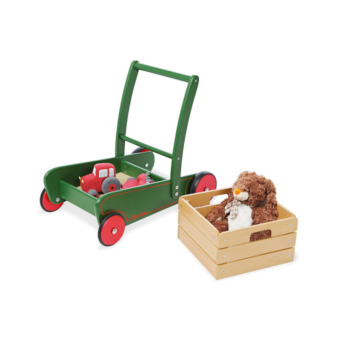 Kinderwagen mit Holzkiste, Tom - grün