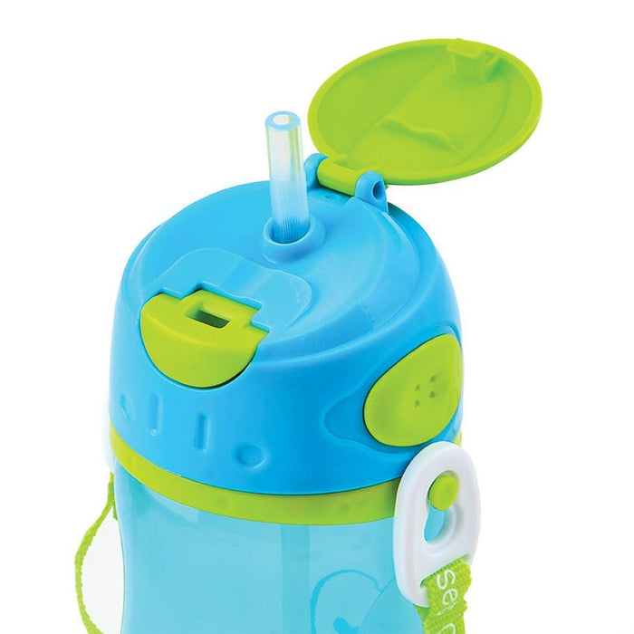 Trunki Trinkdose mit Stroh, blau / grün