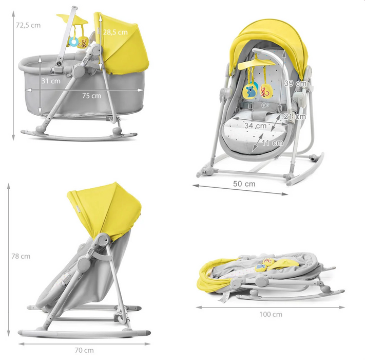 Unimo Up 5-in-1-Liegestuhl - Gelb