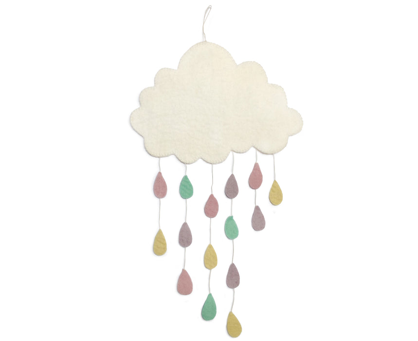 Mobile Wolke mit Tropfen - Pastell