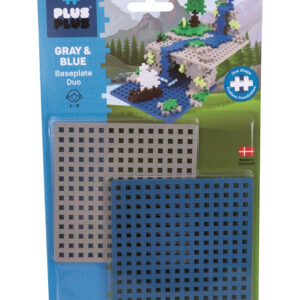 PLUS-PLUS bottenplatta, 2 st. - blå/grå