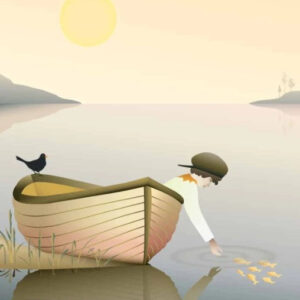 Pojke i en bÄt, affisch, 50x70cm